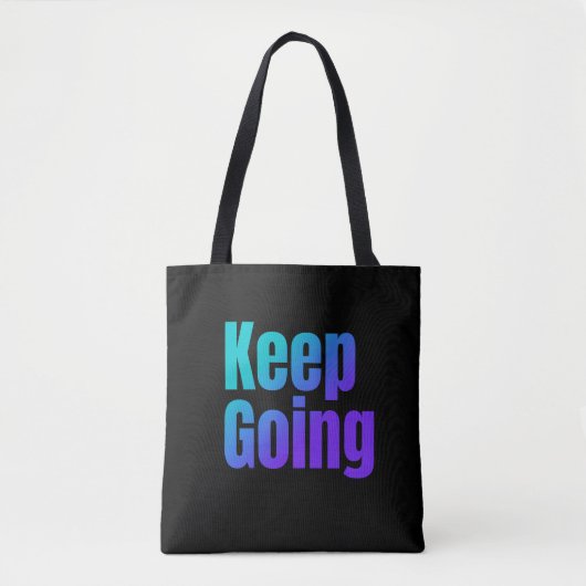 Inspirerend verloopkleurrijke tekst blijven doorga tote bag (Voorkant)