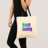 Inspirerend verloopkleurrijke tekst blijven doorga tote bag (Voorkant (product))