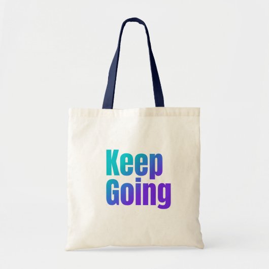 Inspirerend verloopkleurrijke tekst blijven doorga tote bag (Voorkant)