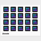 Inspirerend verloopkleurrijke tekst blijven doorga vierkante sticker (Vel)
