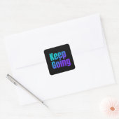 Inspirerend verloopkleurrijke tekst blijven doorga vierkante sticker (Envelop)