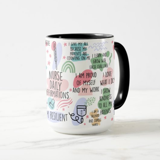Inspirerend verpleegkundige dagelijkse bevestiging mok (Voorkant rechts)