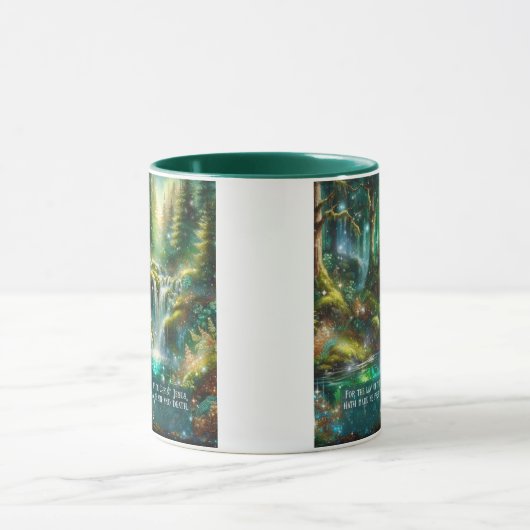 Inspirerend Vers Romeinen 8:2 Boswatervallen Mok (Midden)