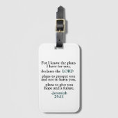 Inspirerend Verse Jeremia 29:11 Bagagelabel (Voorkant (verticaal))