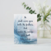 Inspirerend versterkende psalm 91:4 onder zijn vle briefkaart (Staand voorkant)