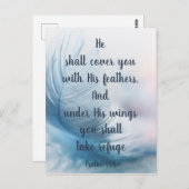 Inspirerend versterkende psalm 91:4 onder zijn vle briefkaart (Voorkant / Achterkant)