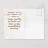 Inspirerend verzegeling op jaardag en Bijbelverse  Briefkaart (Achterkant)