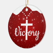 Inspirerend Victory Cross Christelijk Decor ⛪️ 🎄 Keramisch Ornament (Links)