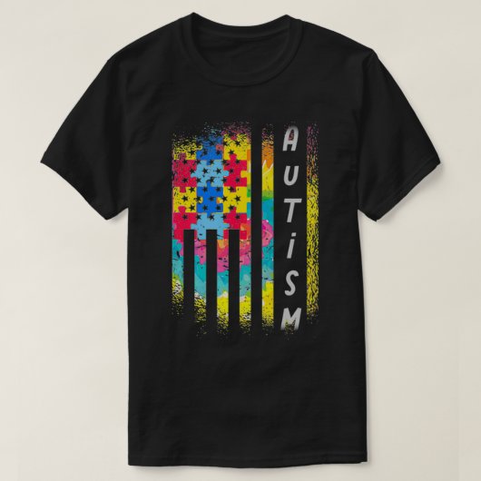 Inspirerend vlag Autisme Puzzle T-shirt (Design voorkant)