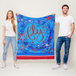 Inspirerend vliegsterren Rood Wit Blauw Inspirivit Fleece Deken