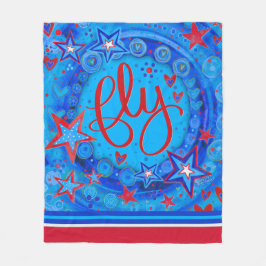Inspirerend vliegsterren Rood Wit Blauw Inspirivit Fleece Deken