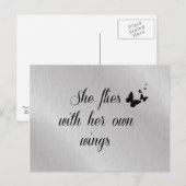 Inspirerend vliegt ze met haar eigen 'Wings Quote' Briefkaart (Voorkant / Achterkant)