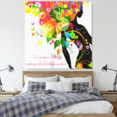 Inspirerend vlinder gewikkeld doek canvas afdruk (Insitu (Slaapkamer))