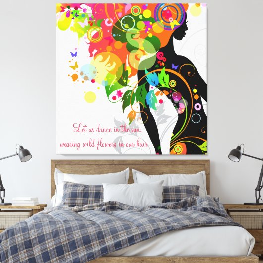 Inspirerend vlinder gewikkeld doek canvas afdruk (Insitu (Slaapkamer))