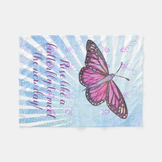 Inspirerend vlinder houdt je arm fleece deken (Voorkant (Horizontaal))