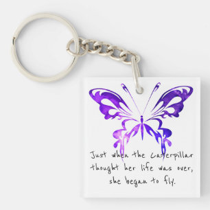 Inspirerend vlinder sleutelhanger