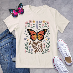 Inspirerend vlinderbloem positiviteit Tri-Blend shirt