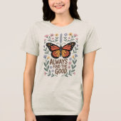 Inspirerend vlinderbloem positiviteit Tri-Blend shirt (Voorkant)