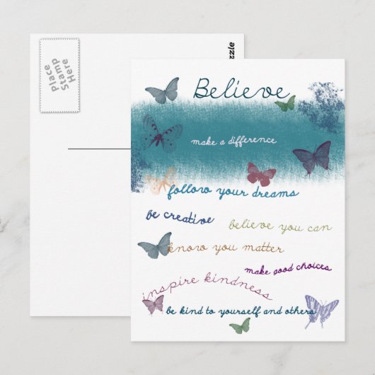 Inspirerend vlinders briefkaart (Voorkant / Achterkant)