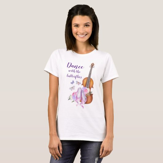 Inspirerend vlinders dansen t-shirt (Voorkant volledig)