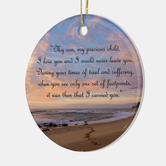 Inspirerend voetafdrukken Einde Keramisch Ornament (Links)