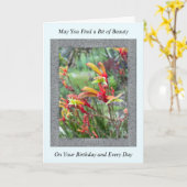 Inspirerend vogelkaart met Kangaroo Paws Kaart (Gele Bloem)