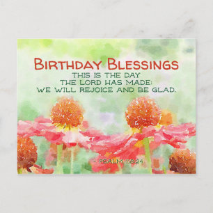 Inspirerend vogelpsalm 118:24 Bloemen Briefkaart