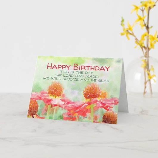 Inspirerend vogelpsalm 118:24 Bloemen Kaart (Gele Bloem)