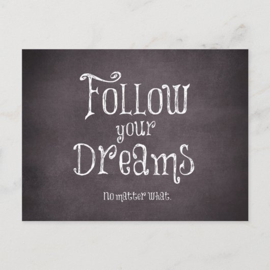 Inspirerend volgt uw droomcitaat briefkaart (Voorkant)