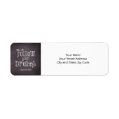 Inspirerend volgt uw droomcitaat etiket (Voorkant)