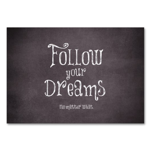 Inspirerend volgt uw droomcitaat kaart (Voorkant)