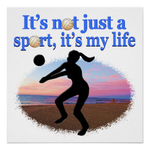 INSPIREREND VOLLEYBALL IS MIJN LIFE-ONTWERP POSTER