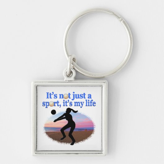 INSPIREREND VOLLEYBALL IS MIJN LIFE-ONTWERP SLEUTELHANGER (Voorkant)