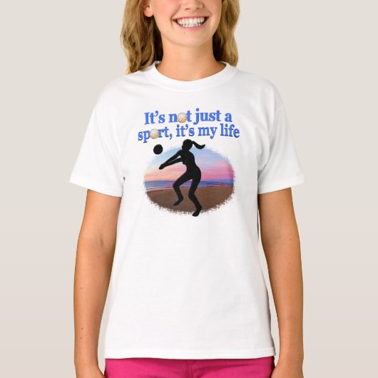 INSPIREREND VOLLEYBALL IS MIJN LIFE-ONTWERP T-SHIRT (Voorkant)