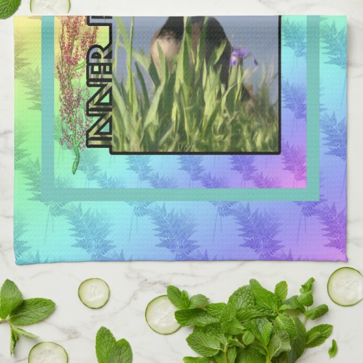 Inspirerend voor binnenvrede theedoek (Gevouwen)