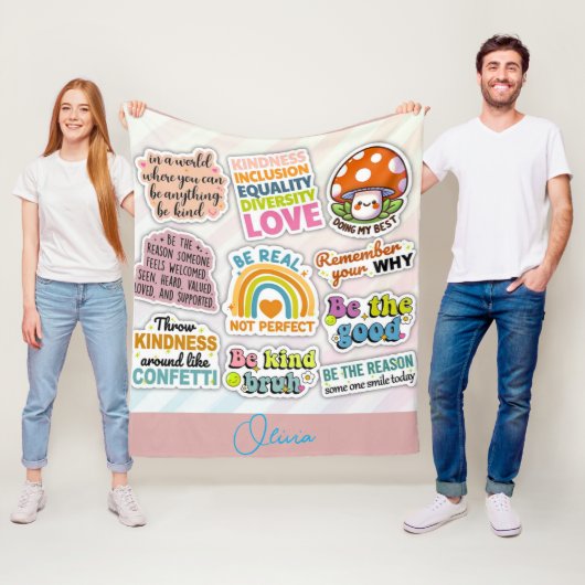 Inspirerend vriendelijkheid Aangepast - Motivatie  Fleece Deken (In situ)