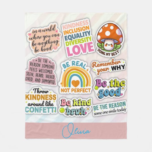 Inspirerend vriendelijkheid Aangepast - Motivatie  Fleece Deken (Voorkant)