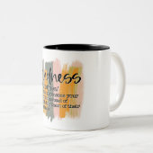Inspirerend vriendelijkheidsdefinitie tweekleurige koffiemok (Voorkant rechts)