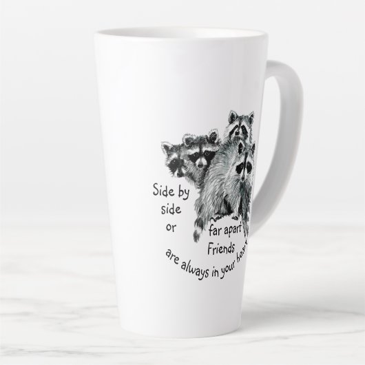 Inspirerend vrienden altijd in uw hartcitaat latte mok (Rechterhoek)