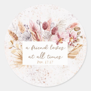 Inspirerend vriendschap Bijbel Verse Boho Ronde Sticker