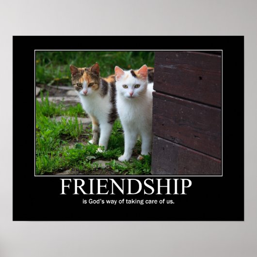 Inspirerend vriendschap Cat Artwork Poster (Voorkant)