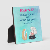 Inspirerend vriendschap Citaat Stomme Dierenschets Fotoplaat (Voorkant)