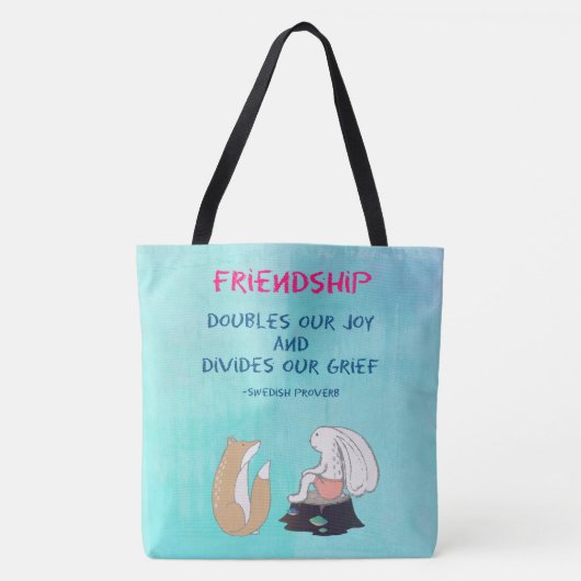 Inspirerend vriendschap Citaat Stomme Dierenschets Tote Bag (Voorkant)