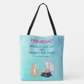 Inspirerend vriendschap Citaat Stomme Dierenschets Tote Bag (Achterkant)