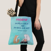 Inspirerend vriendschap Citaat Stomme Dierenschets Tote Bag (Dichtbij)