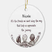 Inspirerend vriendschapsofferte voor uw vriend keramisch ornament (Links)