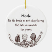 Inspirerend vriendschapsofferte voor uw vriend keramisch ornament (Achterkant)