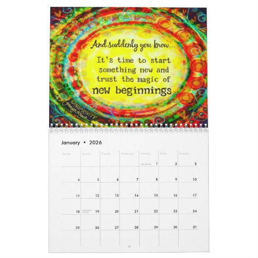 Inspirerend vrolijke inspiratie Motivatie Kalender (Jan 2026)