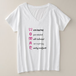 Inspirerend VROUW-tekst Grote Maat T-shirt