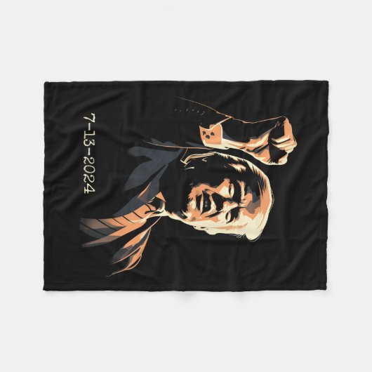 Inspirerend vuistpomp 13 juli 2024 fleece deken (Voorkant (Horizontaal))